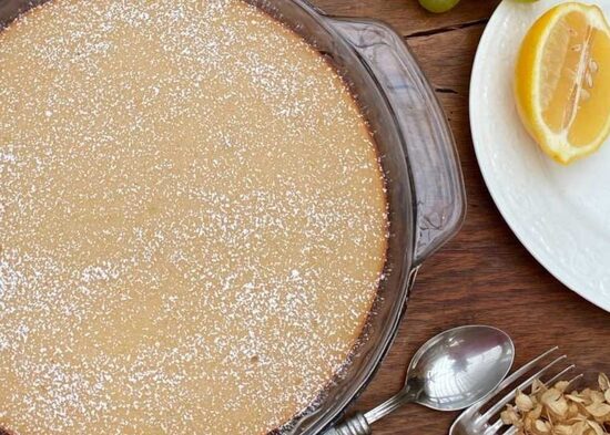 Лимонный пирог с заварным кремом из кешью